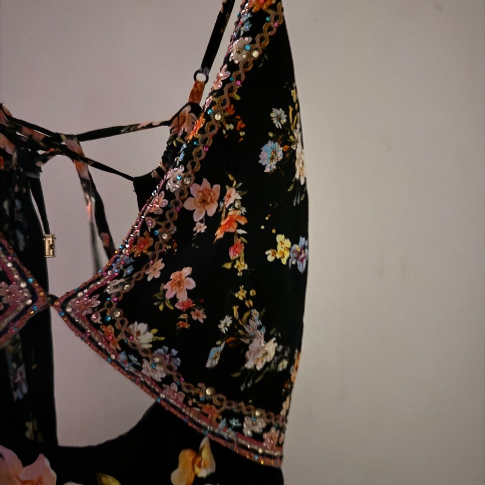 Camilla 'Secret History' Cut-Out Floral Silk Mini-Dress, Multi - Picture 9 of 10